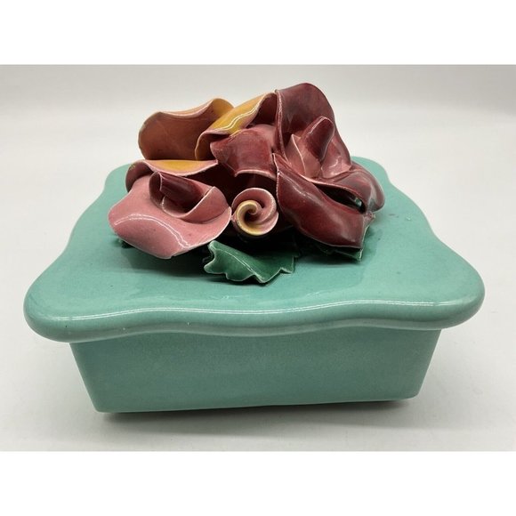 Johann Brahm California Vintage 1960s Floral Trinket Box MCM Collectible #275 - Picture 10 of 13